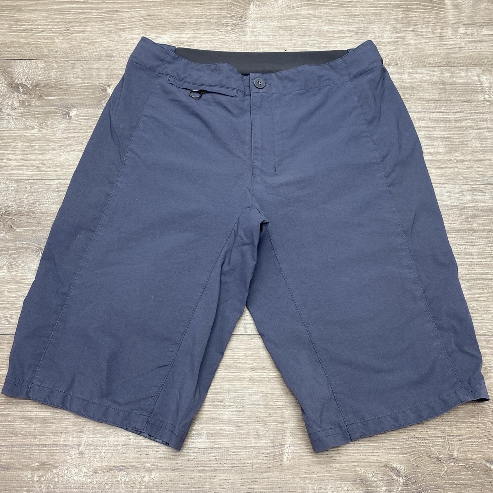 Rapha Shorts Mens 36‎ Blue Biker Microfiber Zip Pockets 12 Inseam Trail Cycling